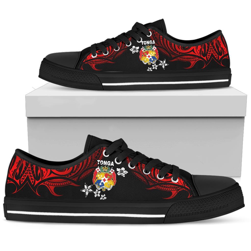 Mate Ma'a Tonga Rugby Low Top Shoe Polynesian Unique Vibes - Red