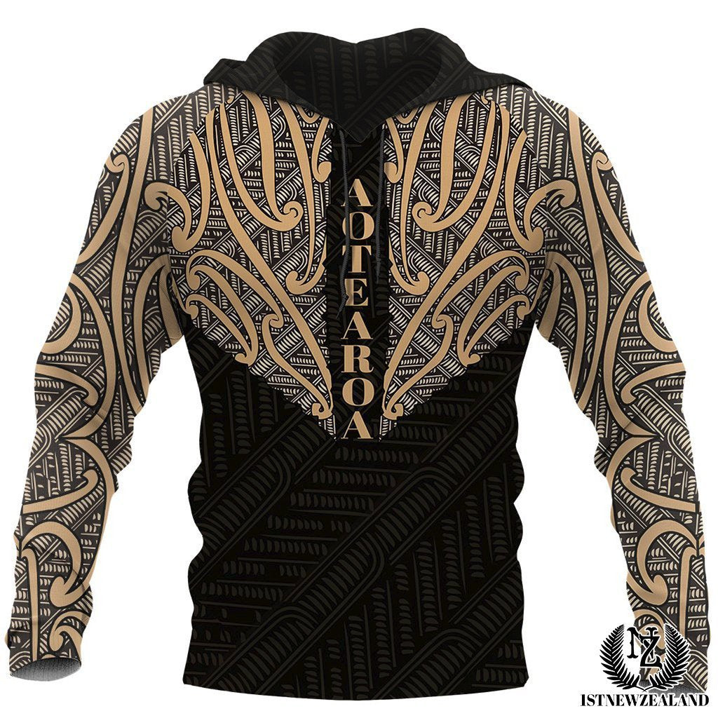 Aotearoa Koru Maori Tattoo All Over Hoodie