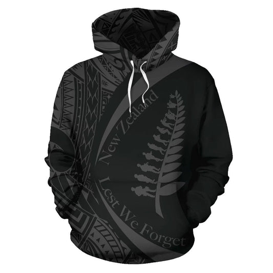 New Zealand Anzac Hoodie, Lest We Forget Maori Pullover Hoodie