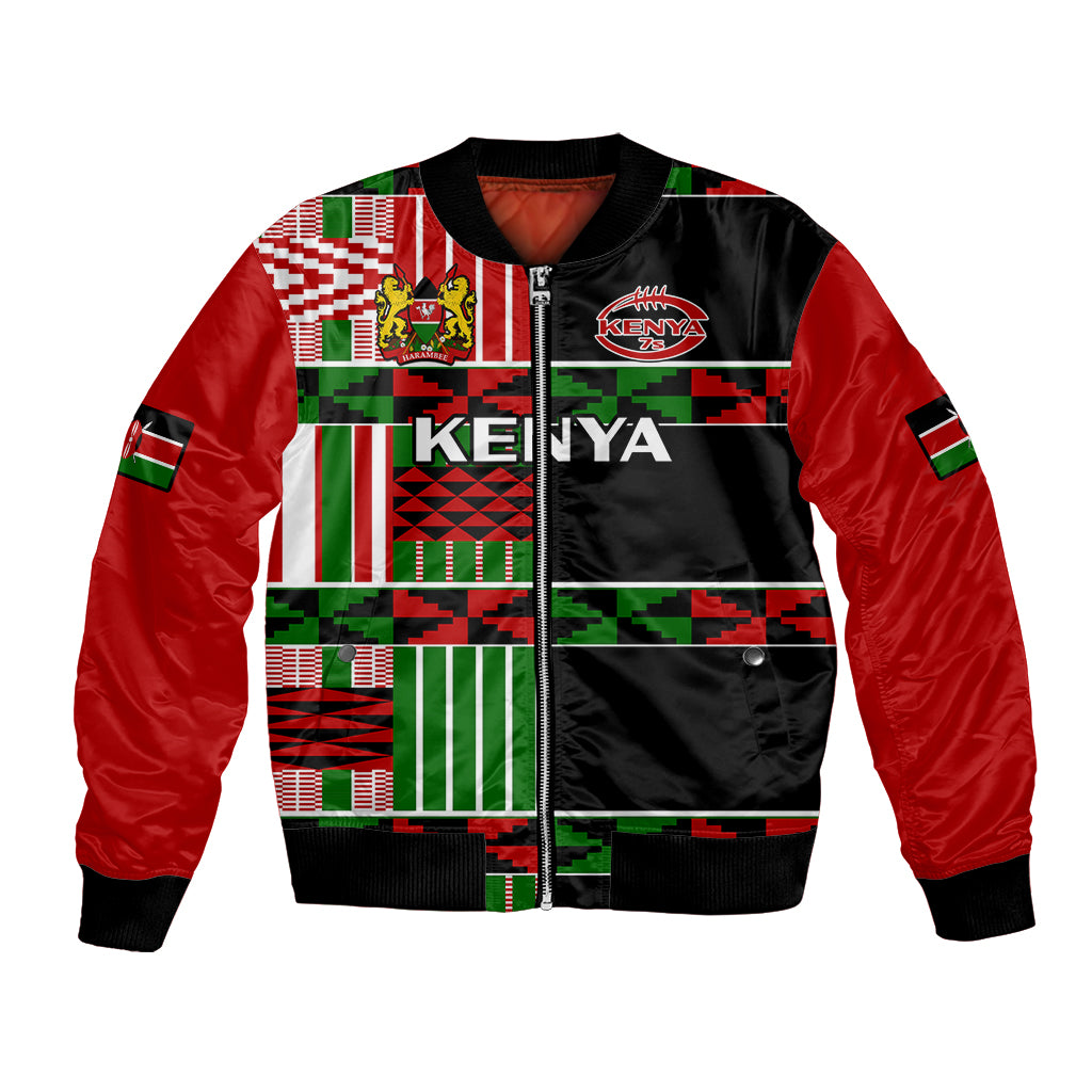 (Custom Text And Number) Kenya Rugby Sevens Kenyan Pattern Version Bomber Jacket