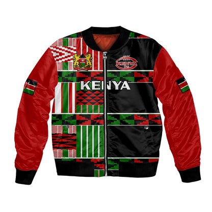 (Custom Text And Number) Kenya Rugby Sevens Kenyan Pattern Version Bomber Jacket