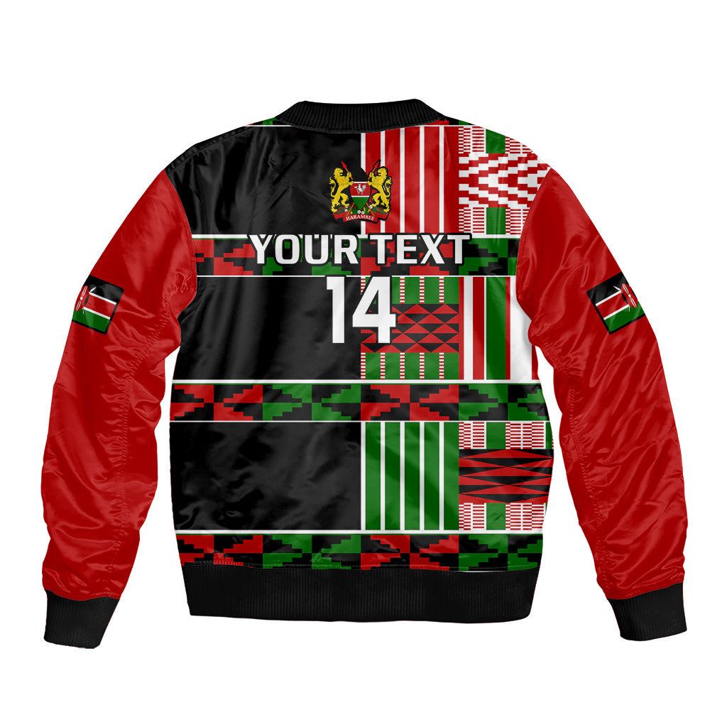 (Custom Text And Number) Kenya Rugby Sevens Kenyan Pattern Version Bomber Jacket