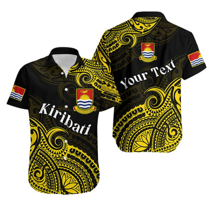 Custom Personalised Ribaberiki Kiribati Coat Of Arms Mix Yellow Polynesian Hawaiian Shirt