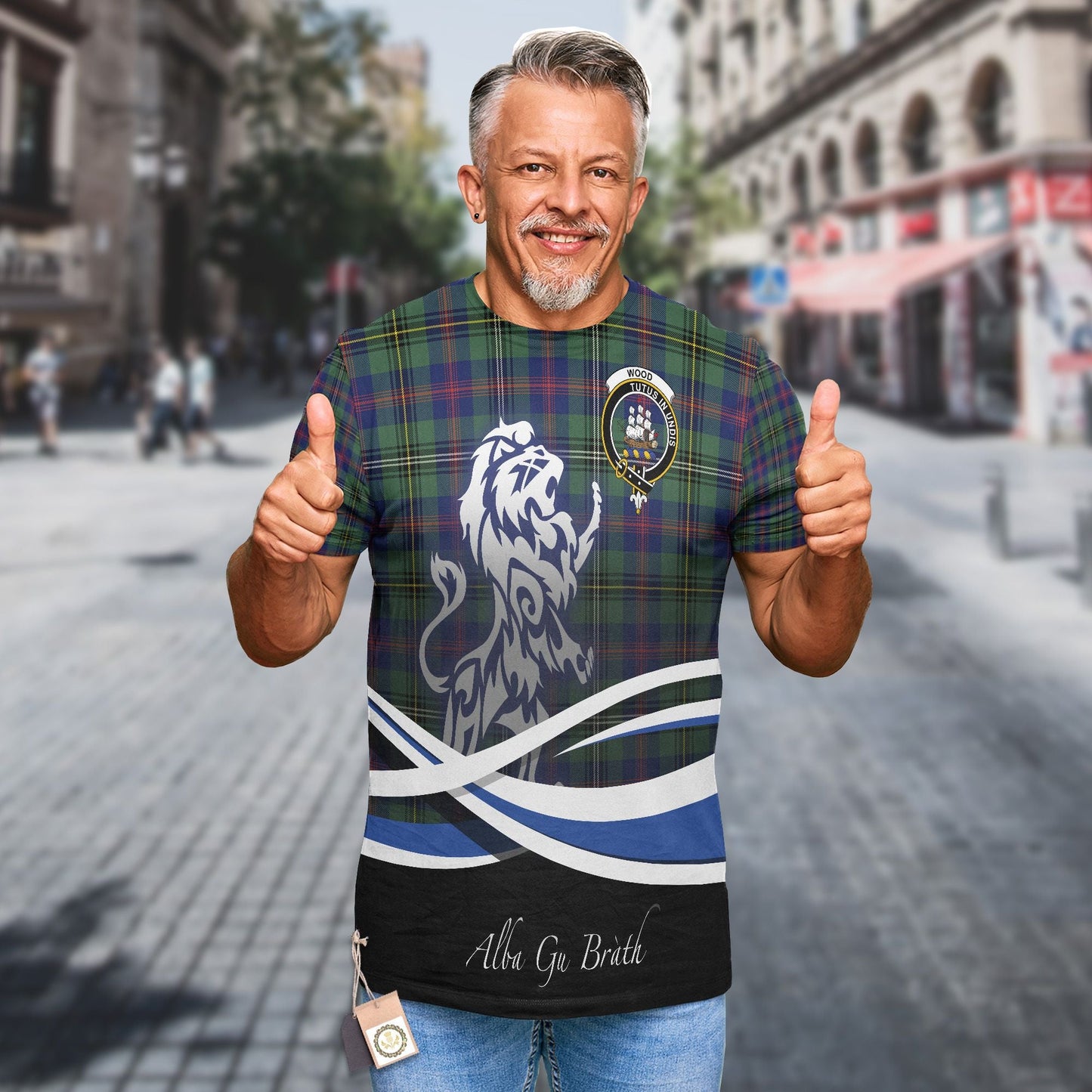Printivon Wood Clan Crest Alba Gu Brath T Shirt Scotland Gift