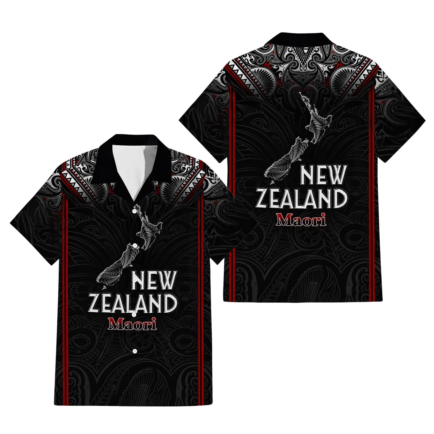 New Zealand Map Matching Outfit For Couple NZ Maori Puletasi Dress And Hawaiian Shirt For Her Him