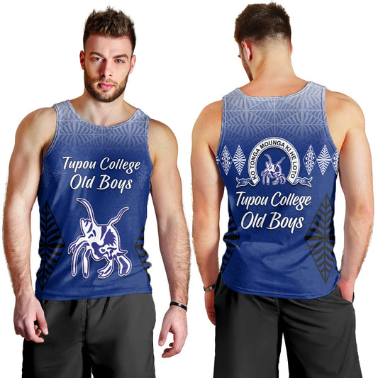 Tupou College Men Tank Top Old Boys Tongan Tapa