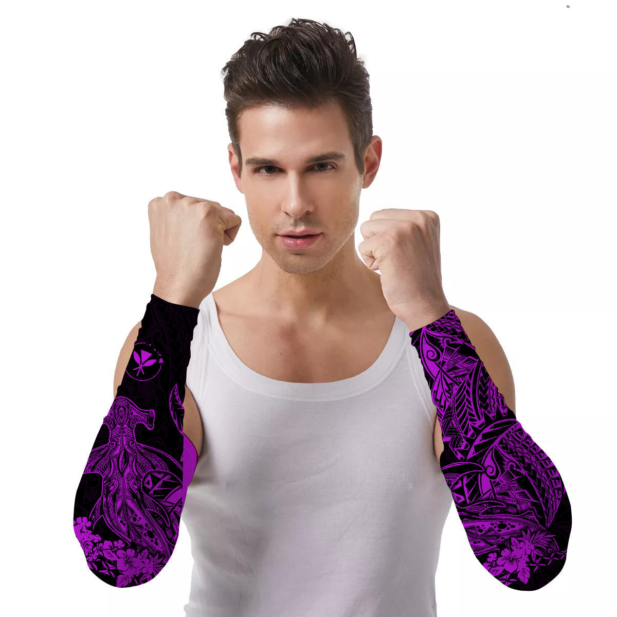 Arm Sleeves (Set of Two) Hawaii Wild Hammerhead Sharks Ver.03