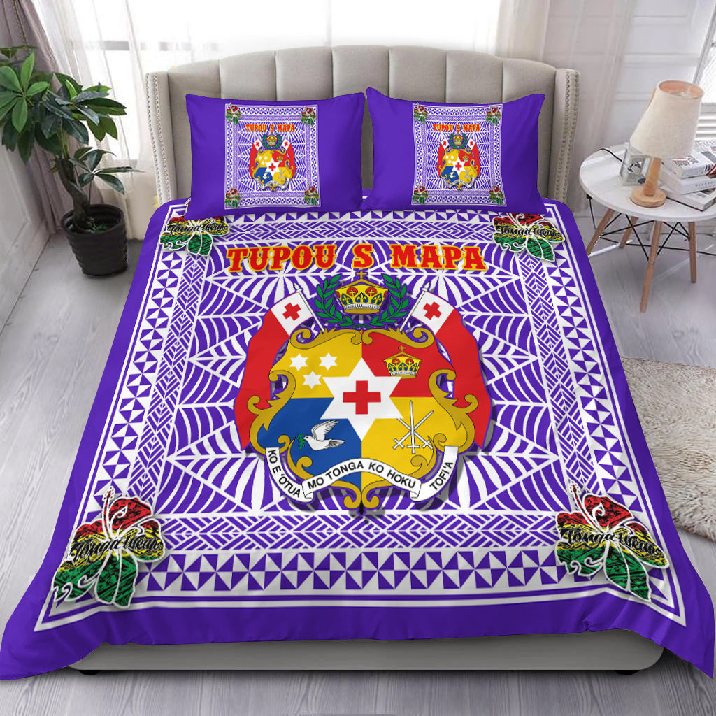 (Tupou S Mapa) Tonga Pattern with Coat of Arms Bedding Set