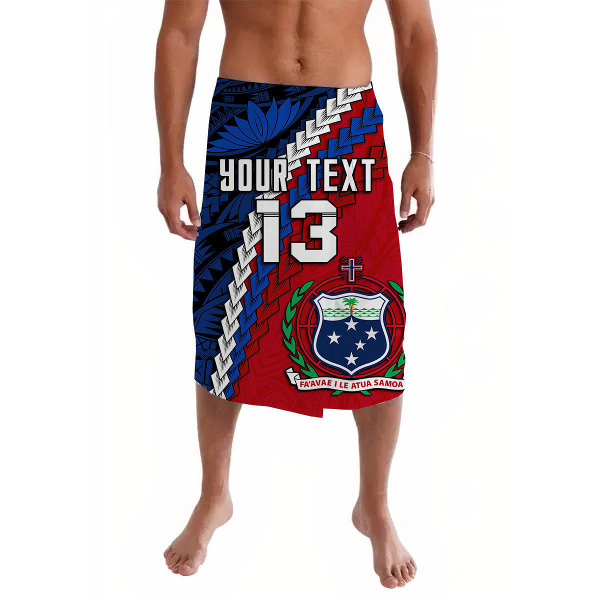 (Custom Text and Number) Samoa Polynesian Lavalava Quotes