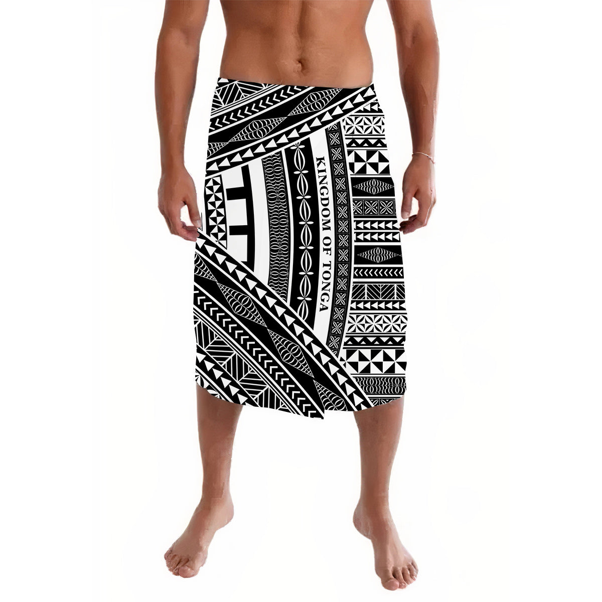 Tonga Lavalava Tongan Pattern Blithesome Version Black Ver.02