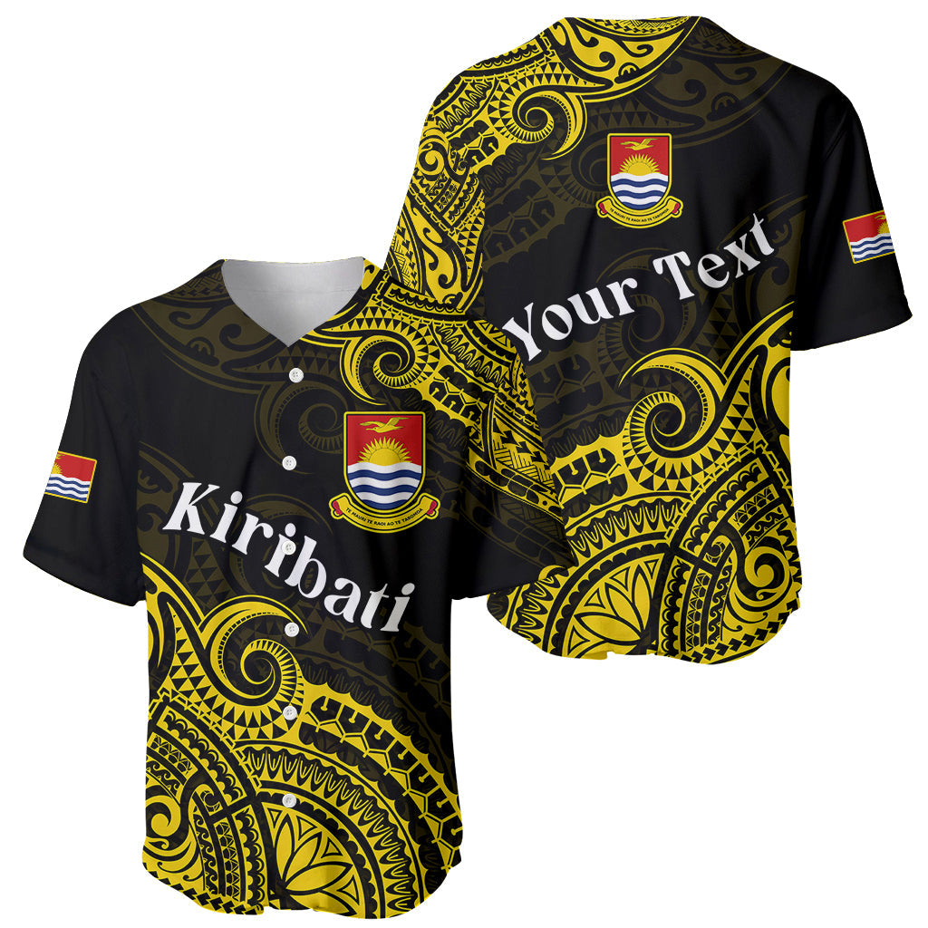 (Custom Personalised) Ribaberiki Kiribati Coat Of Arms Mix Yellow Polynesian Baseball Jersey