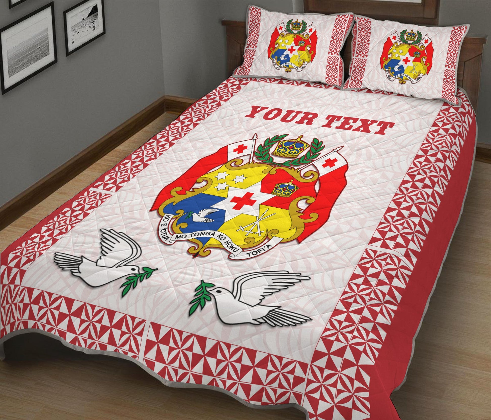 (Custom Personalised) Tonga Quilt Bed Set Be Unique Version 01 Red