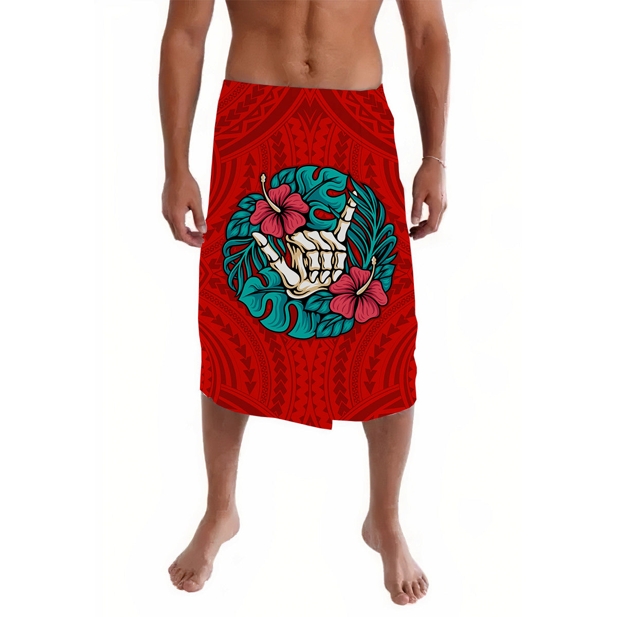 Hawaii Polynesian Lavalava Skeleton Arm with Shaka Sign Ver.02