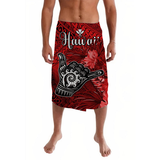 The Shaka Hawaii Lavalava Tropical Flowers Red Version