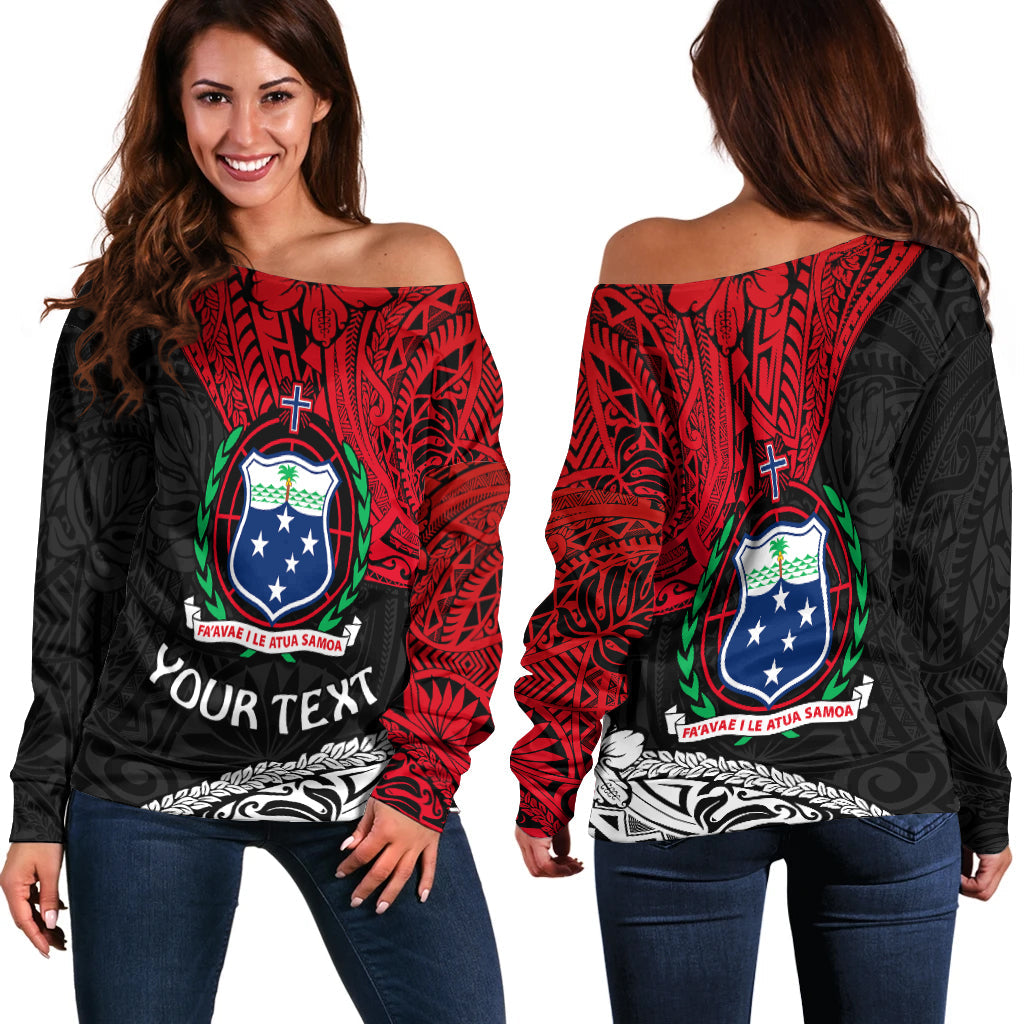 (Custom Personalised) Samoa Off Shoulder Sweater Beloved Samoan Mix Polynesian Pattern