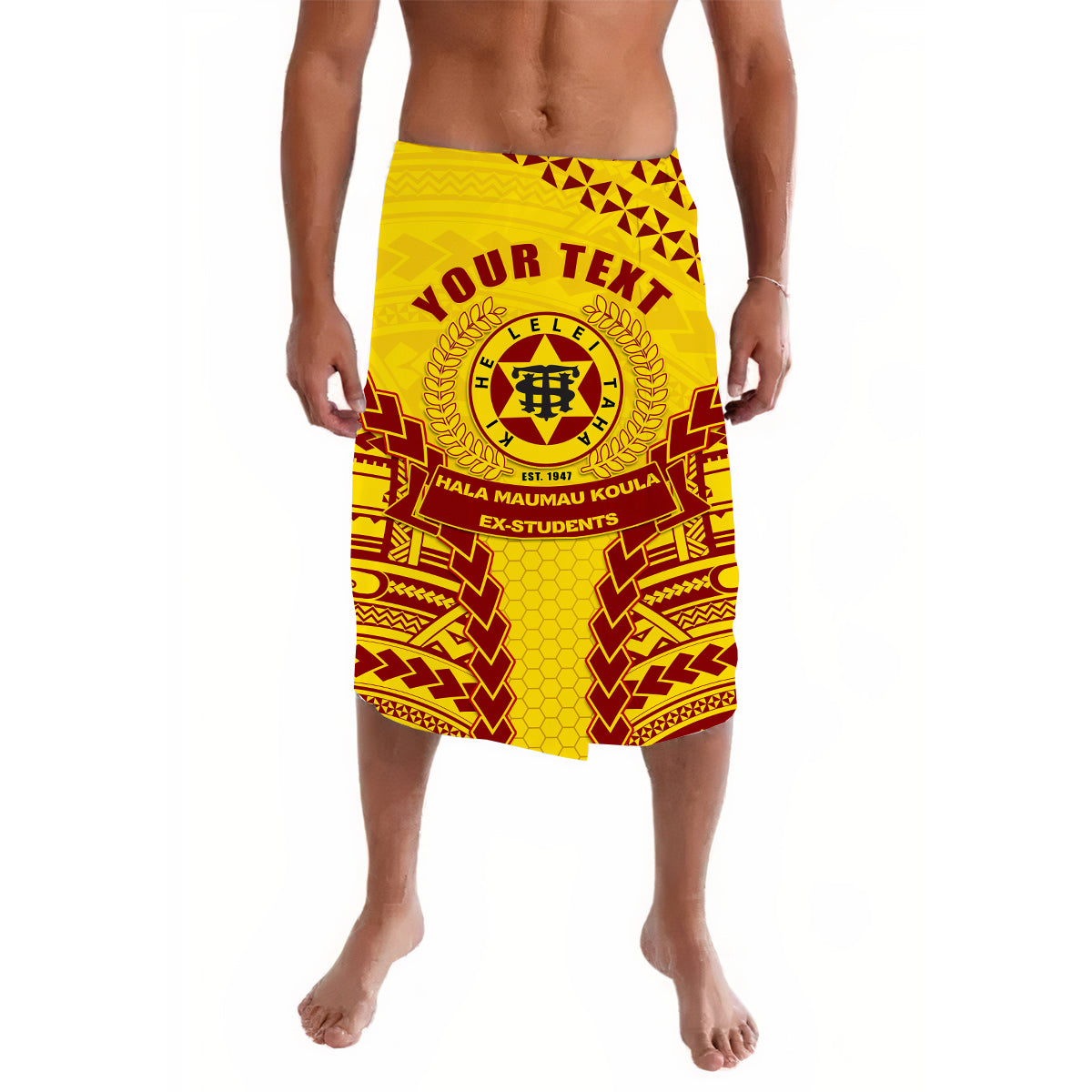 (Custom Personalised) Tonga High School Lavalava Gold
