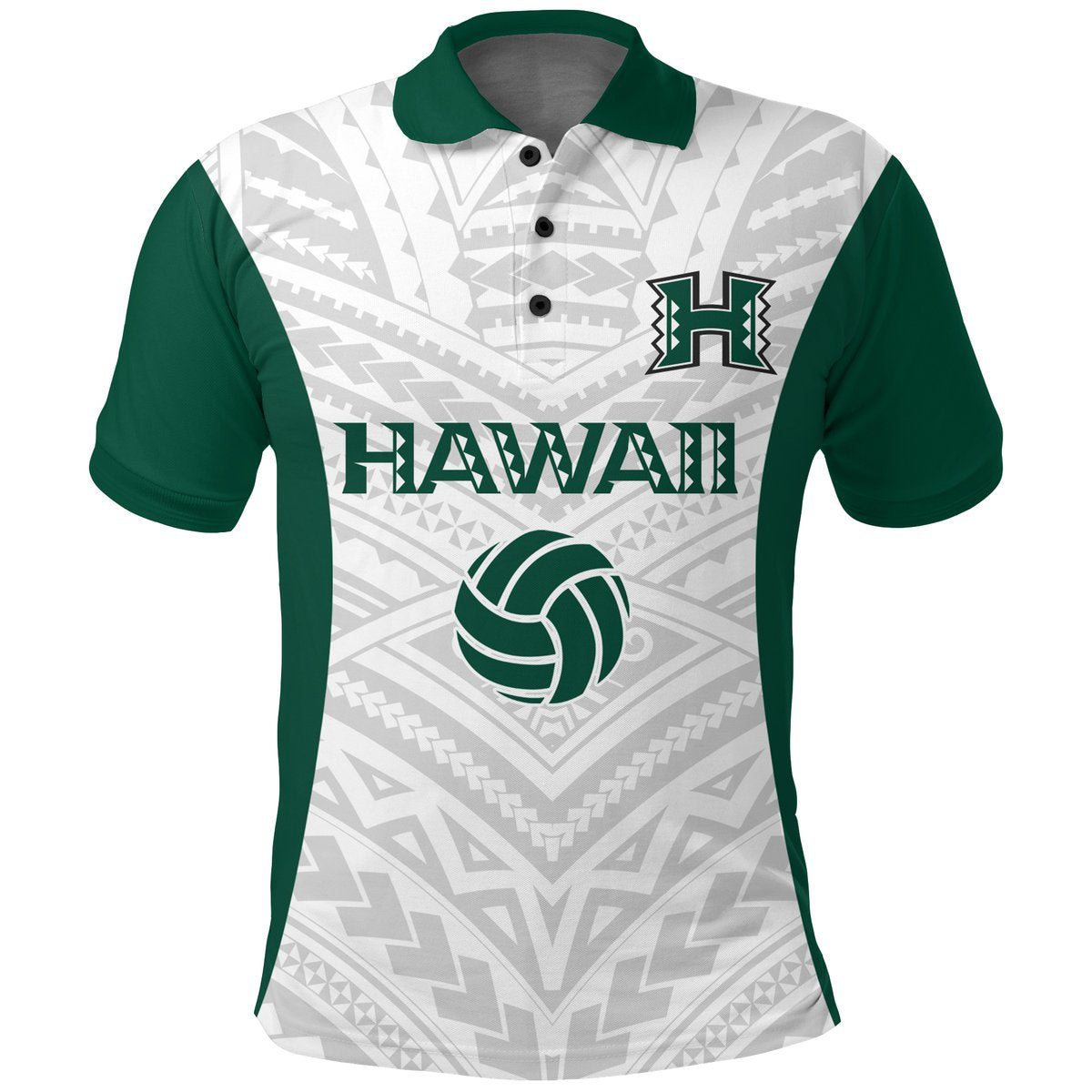 Hawaii Polo Shirt - White Volleyball Team Supporter