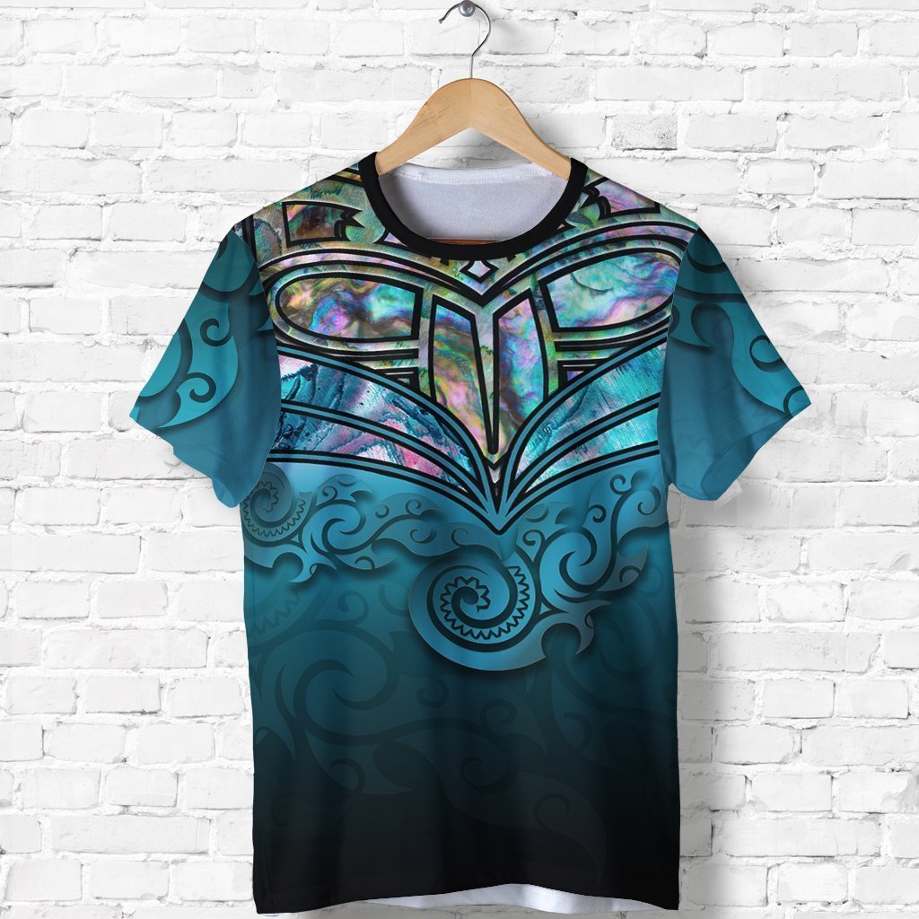 New Zealand Warriors T Shirt, Maori Paua Shell All Over Print Shirt