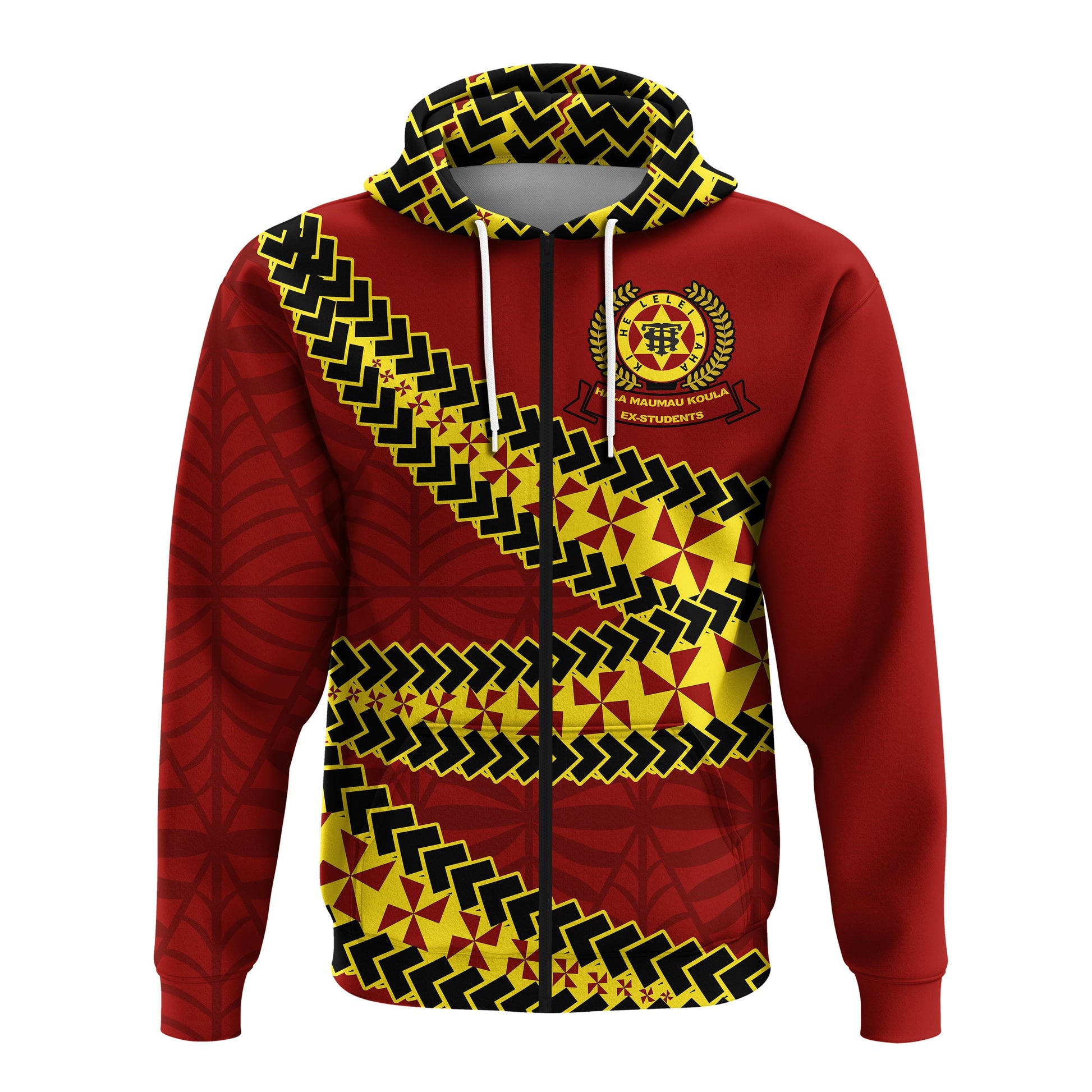 Tonga High School Zip up Hoodie Tongan Patterns
