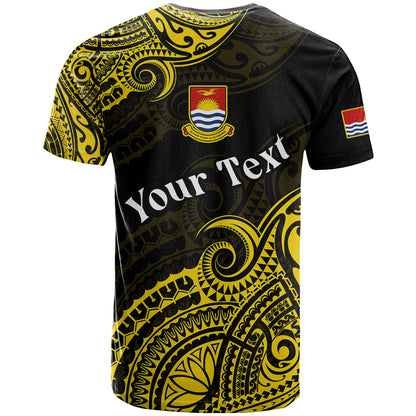(Custom Personalised) Ribaberiki Kiribati Coat Of Arms Mix Yellow Polynesian T Shirt