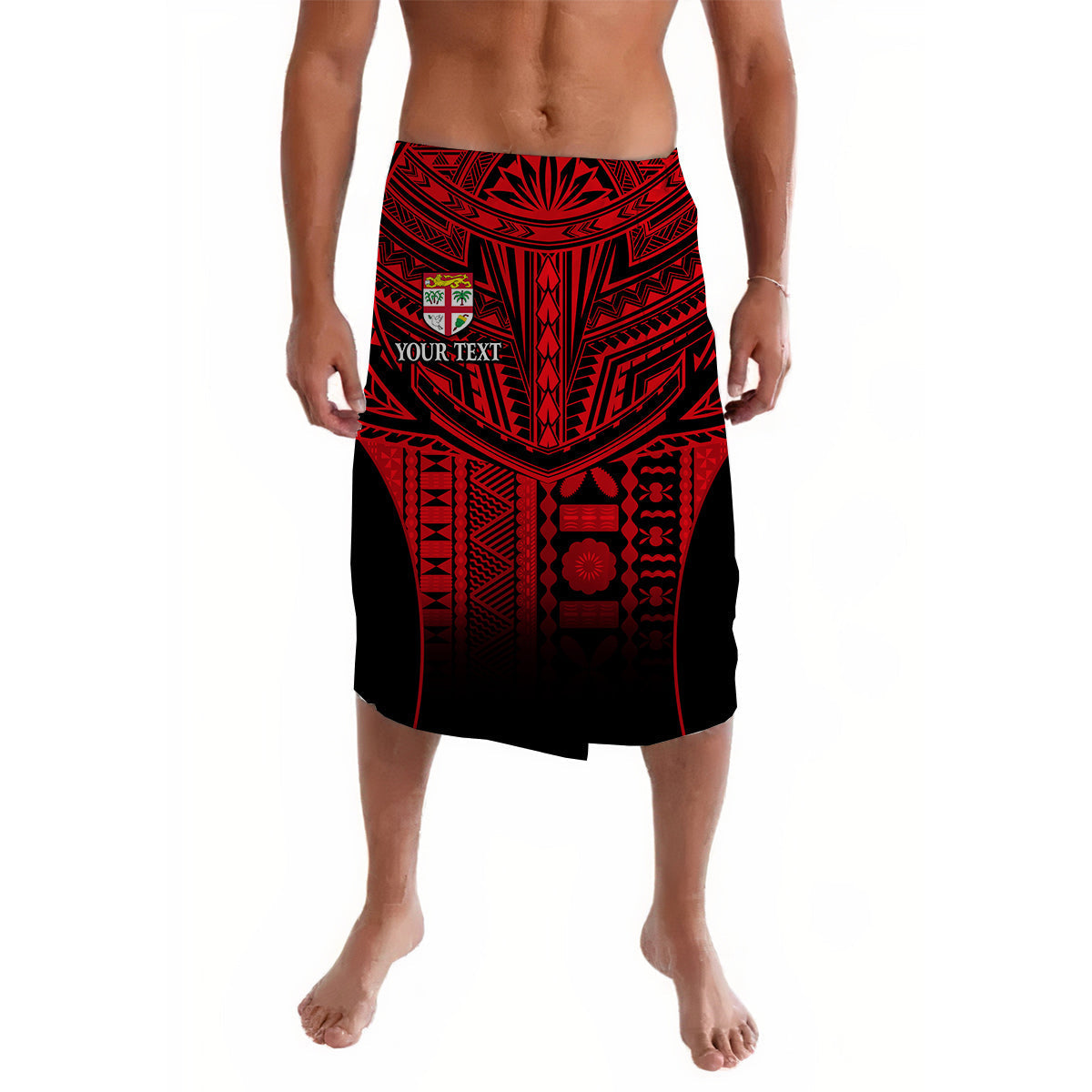 (Custom Personalised) Fiji Faithful Lavalava Version Red