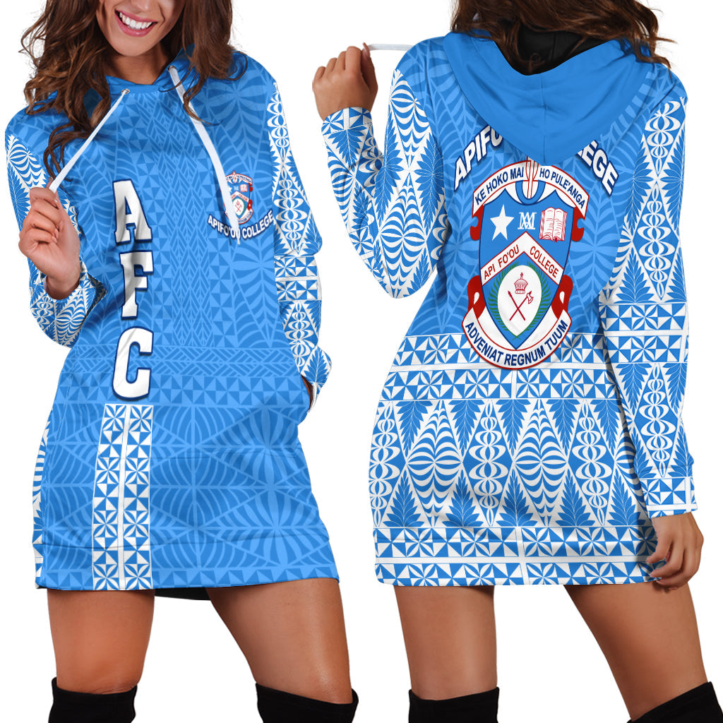 Apifo'ou College Hoodie Dress Tongan Pattern AFC Lovers