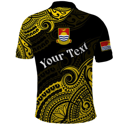 Custom Personalised Ribaberiki Kiribati Coat Of Arms Mix Yellow Polynesian Polo Shirt