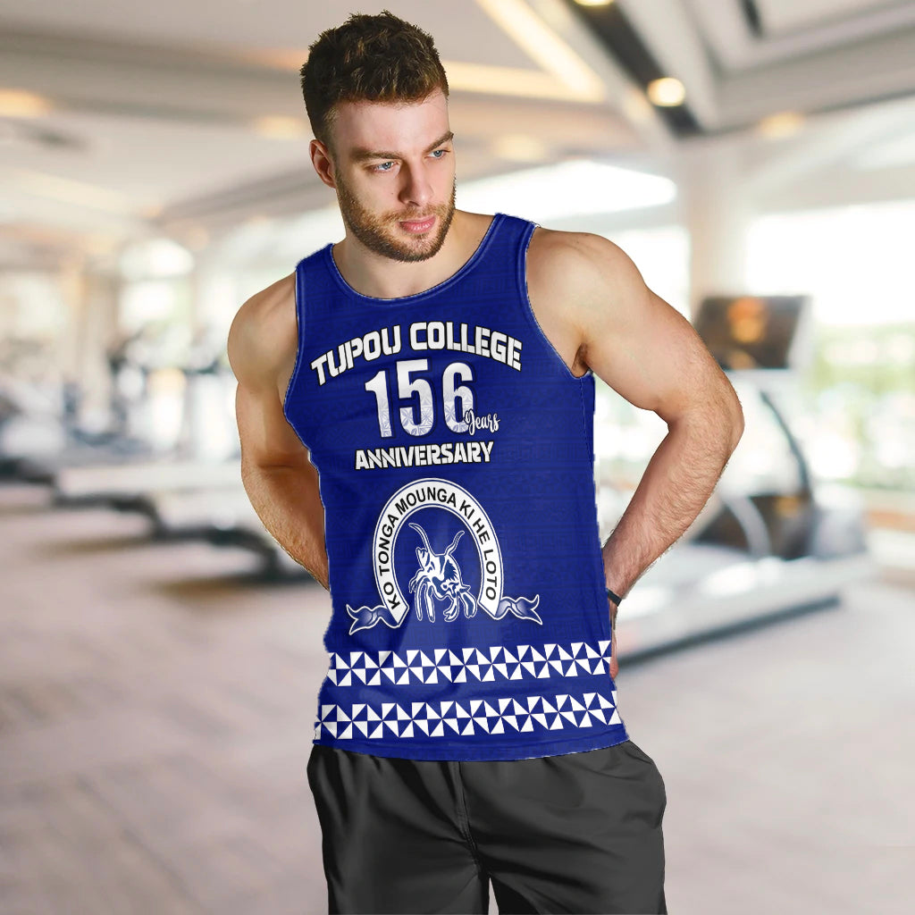 Tonga Tupou College Toloa Men Tank Top 156 Years Anniversary Tongan Ngatu