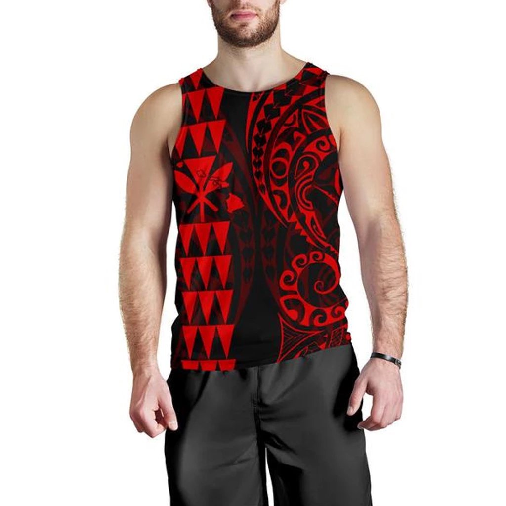 Kanaka Map Polynesian Red Tank Top
