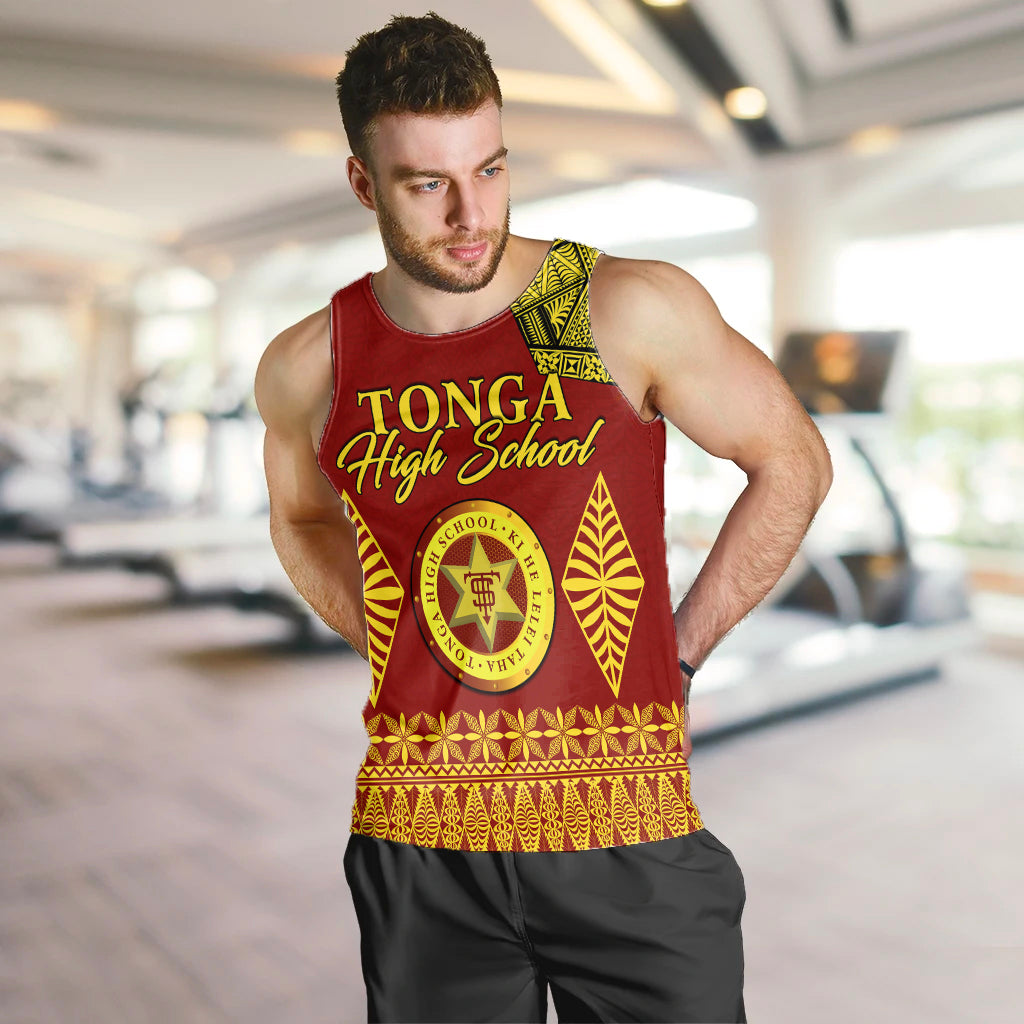 Custom Personalised Tonga High School Men Tank Top Tongan Ngatu