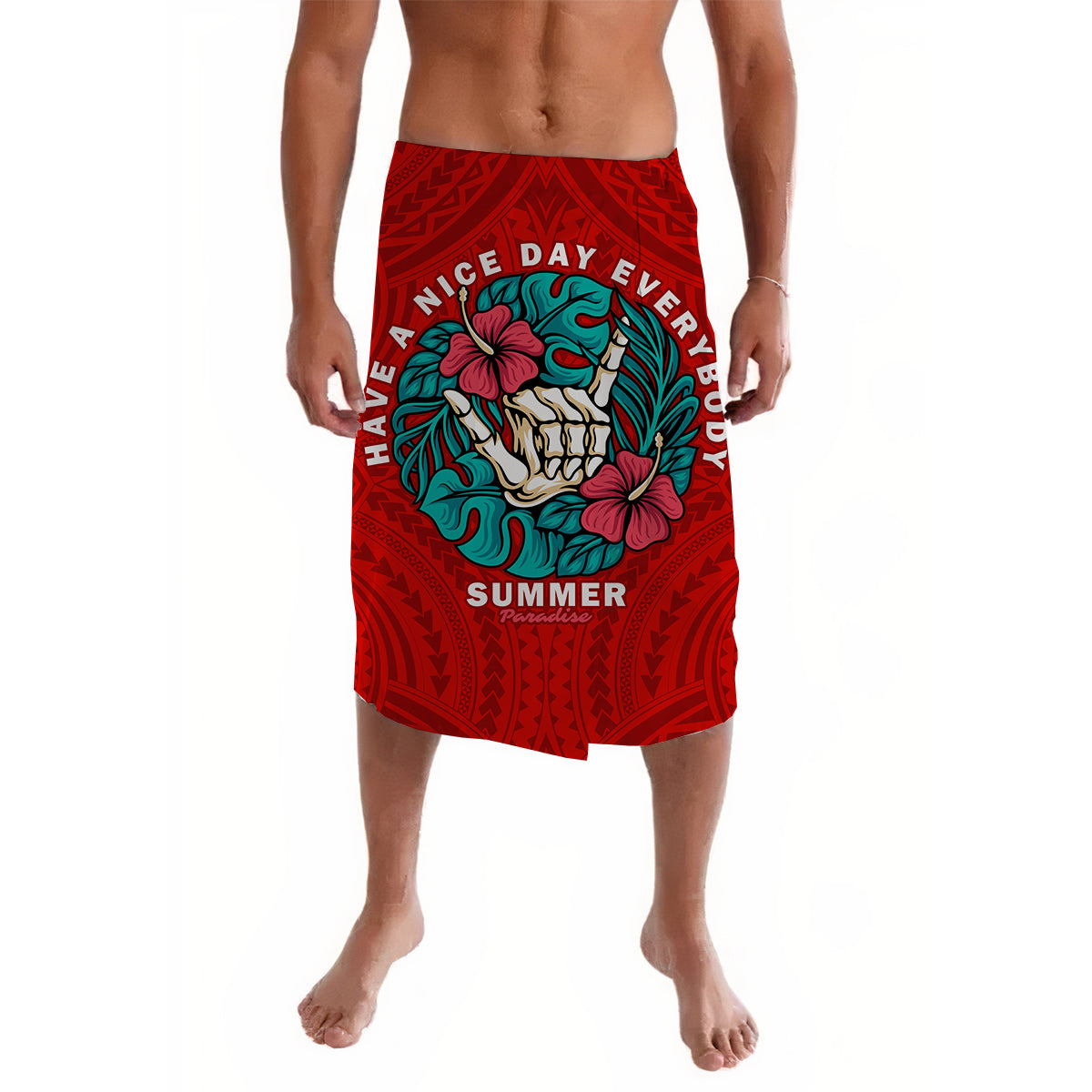Hawaii Polynesian Lavalava Skeleton Arm with Shaka Sign