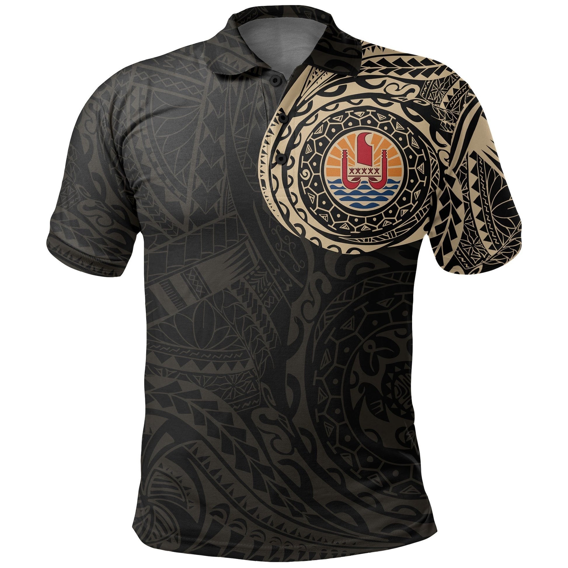 Tahiti Polo Shirt - Tahiti Flag Polynesian Tattoo - A7
