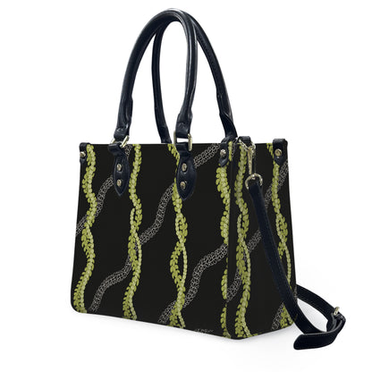 Tropical Puakenikeni Hawaiian Green Flower Lei Leather Handbag Gift For Her