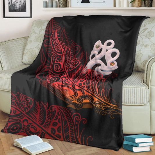 Aotearoa Premium Blanket Red Fern Mix Manaia Matau