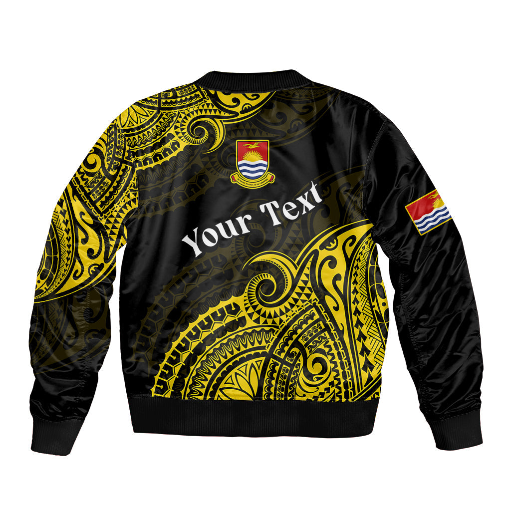(Custom Personalised) Ribaberiki Kiribati Coat Of Arms Mix Yellow Polynesian Bomber Jacket