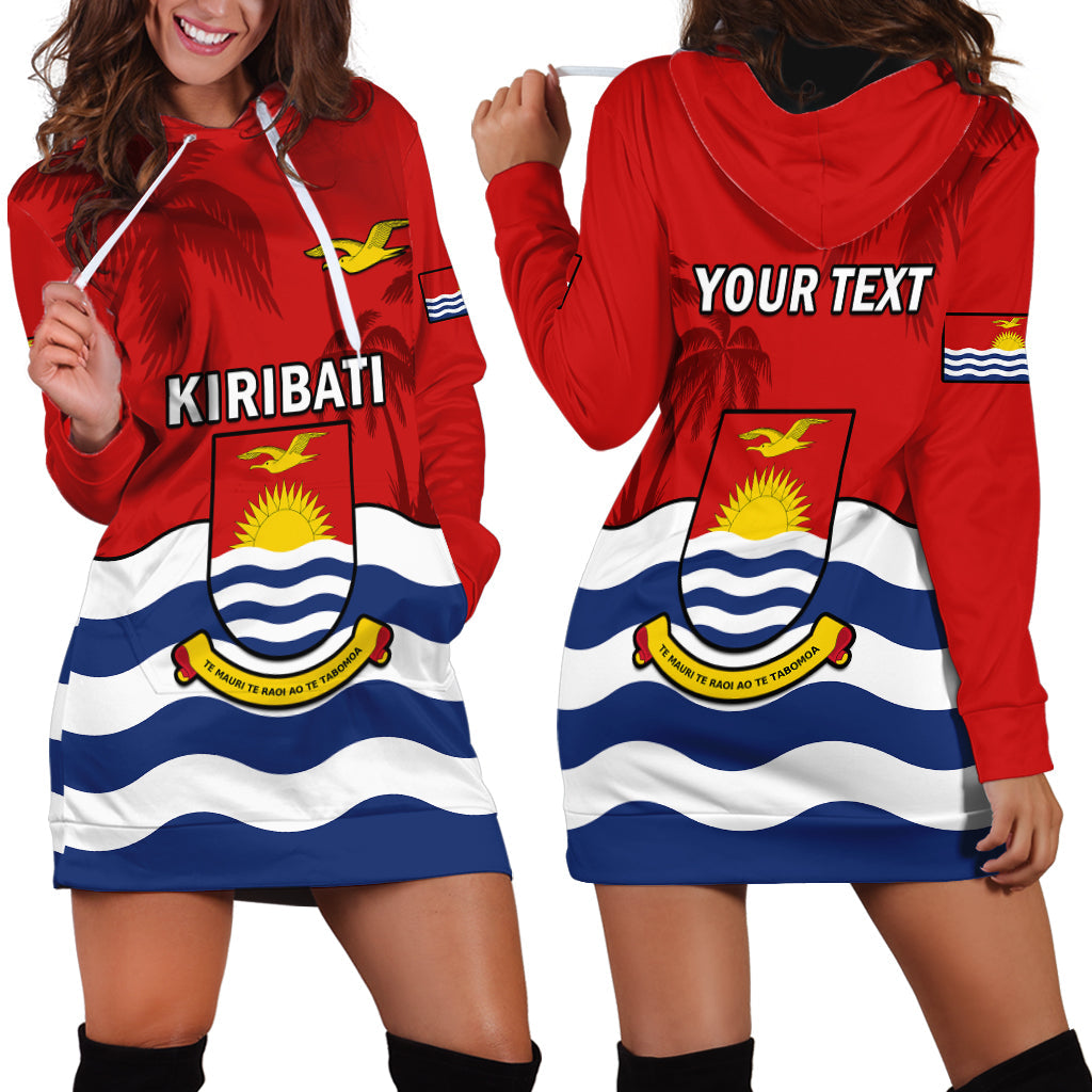 Custom Personalised Ribaberiki Kiribati Coat Of Arms Mix Palm Trees Hoodie Dress