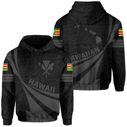Kanaka Polynesian Hoodie Gray Doma Style