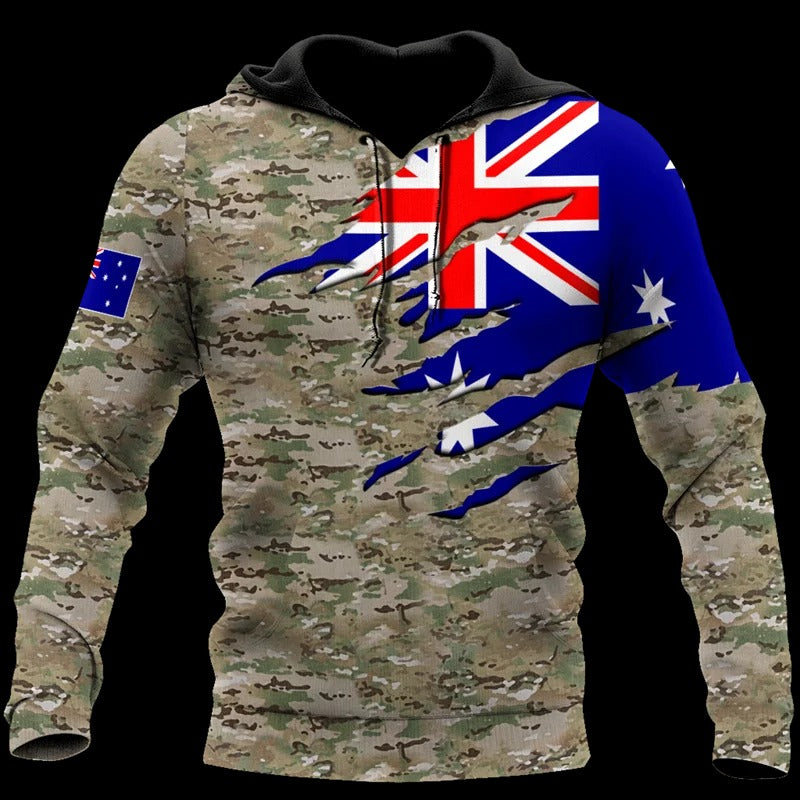 New Zealand Flag Hoodie NZ Flag Camouflage Printed Hoodie