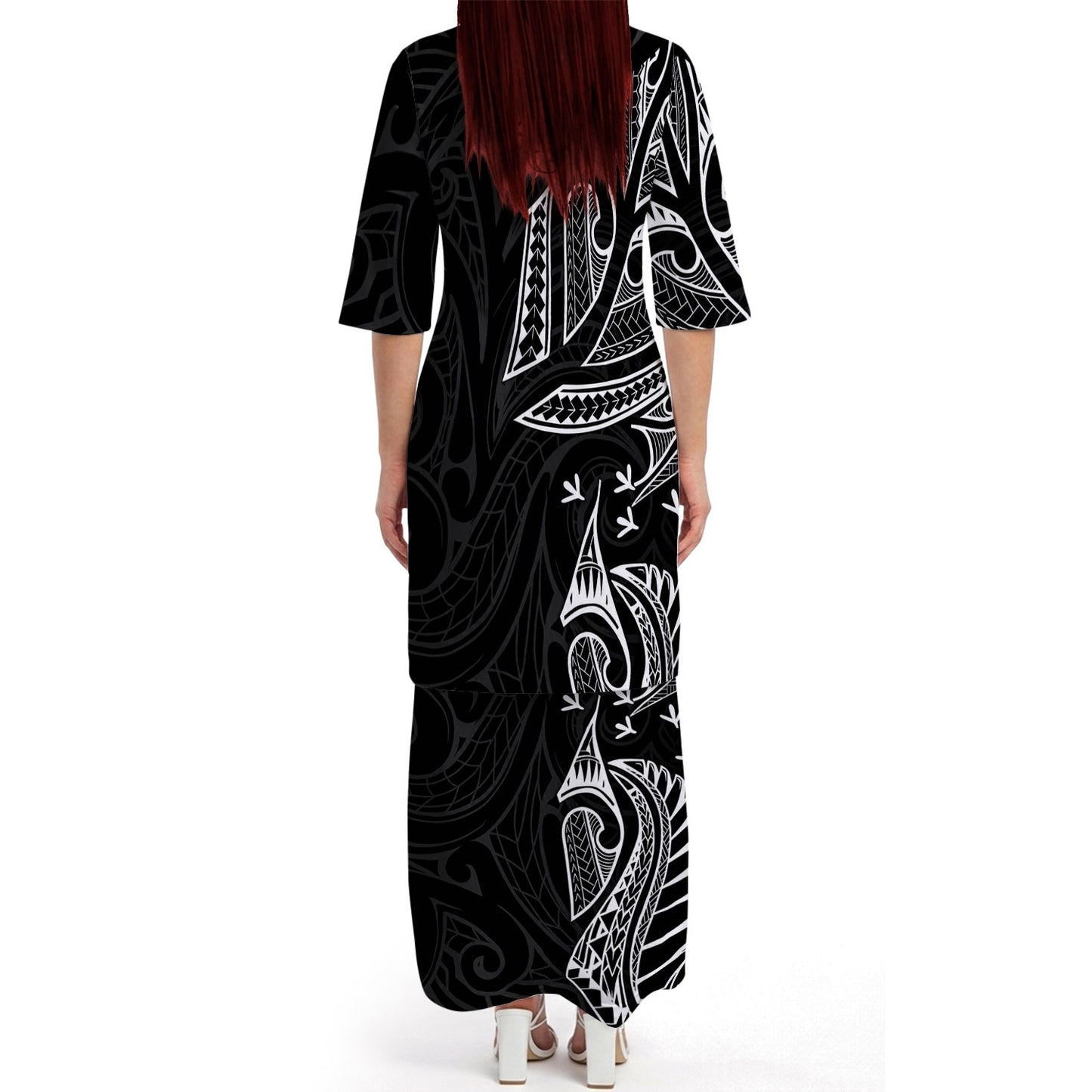 New Zealand Matching Outfit For Couple NZ Pattern Black Dress And Hawaiian Shirt
