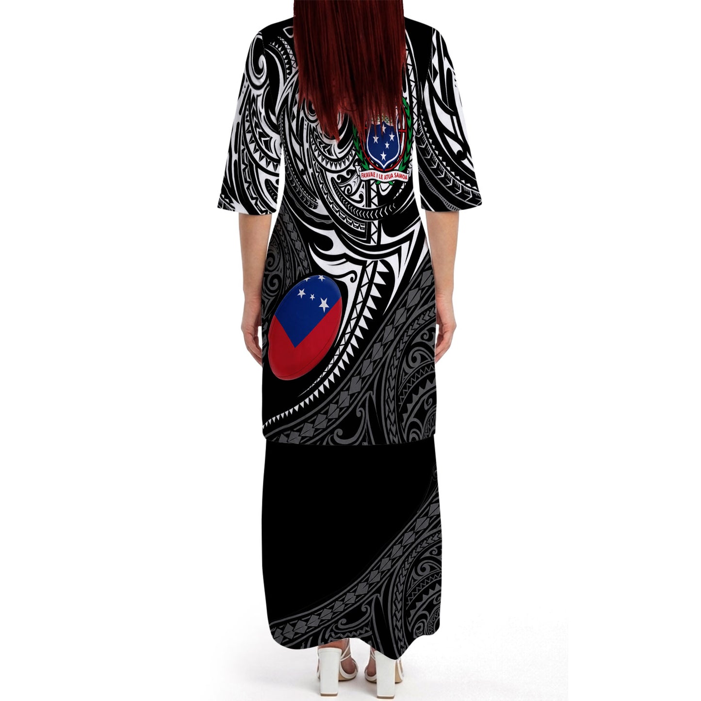 Samoa Rugby Outfit Matching Polynesian Tribal Pattern Dress And Hawaiian Shirt
