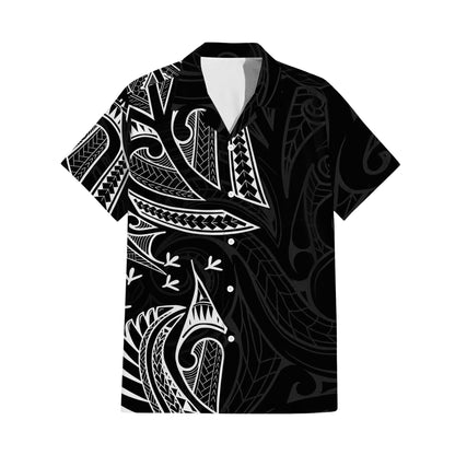 New Zealand Matching Outfit For Couple NZ Pattern Black Dress And Hawaiian Shirt