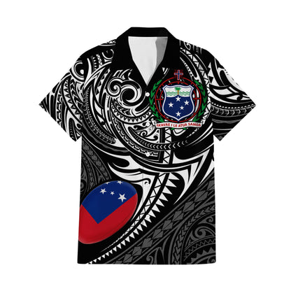 Samoa Rugby Outfit Matching Polynesian Tribal Pattern Dress And Hawaiian Shirt