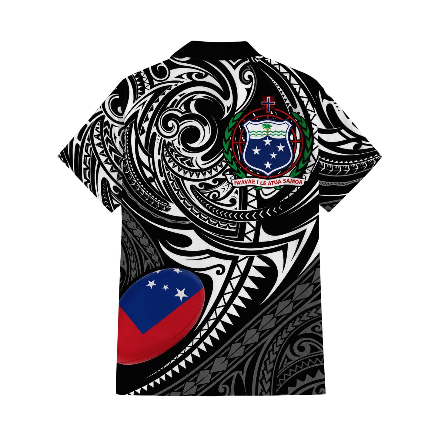 Samoa Rugby Outfit Matching Polynesian Tribal Pattern Dress And Hawaiian Shirt