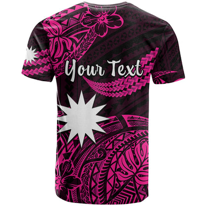 (Custom Personalised) Nauru Polynesian Hibiscus Naoero Pink T Shirt