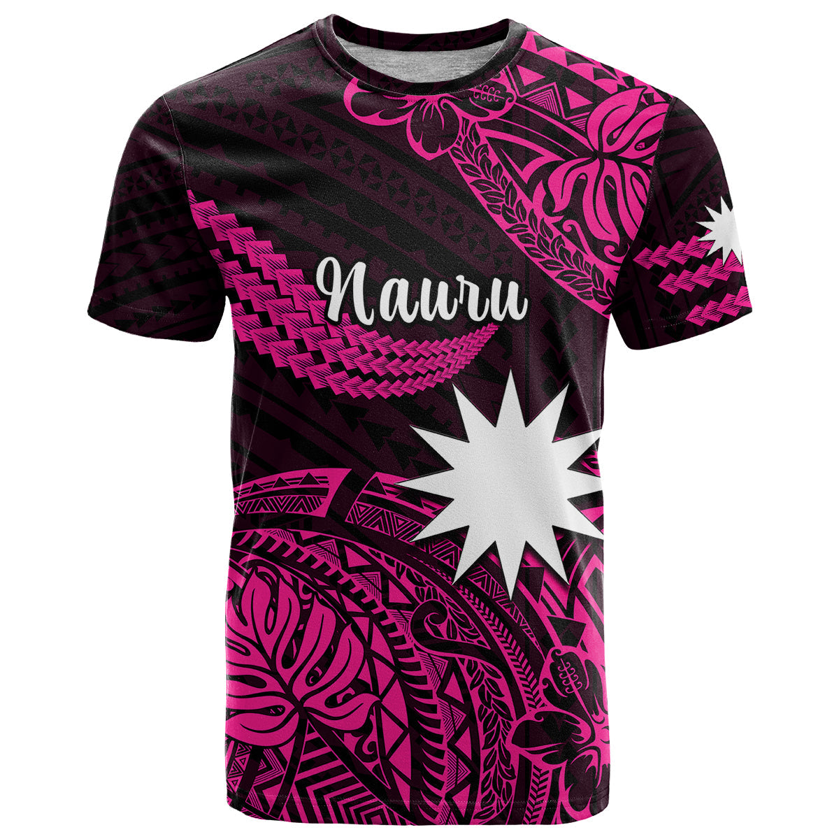 (Custom Personalised) Nauru Polynesian Hibiscus Naoero Pink T Shirt