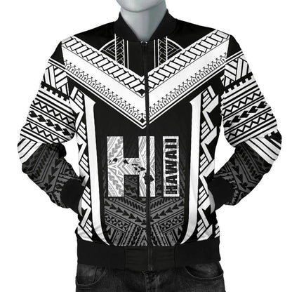 Hawaiian Kanaka Polynesian Men's Bomber Jacket Active White