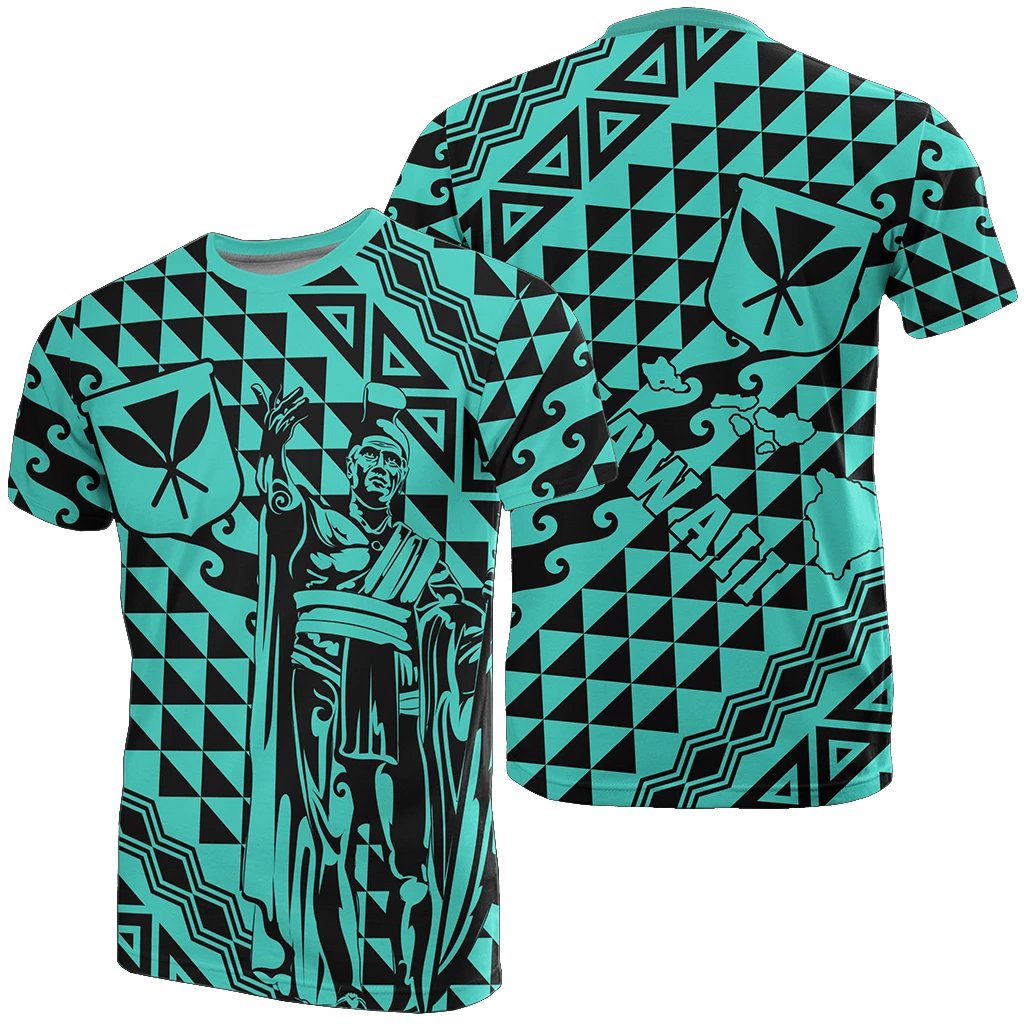 Hawaii T-Shirt King Kakau Kanaka Turquoise