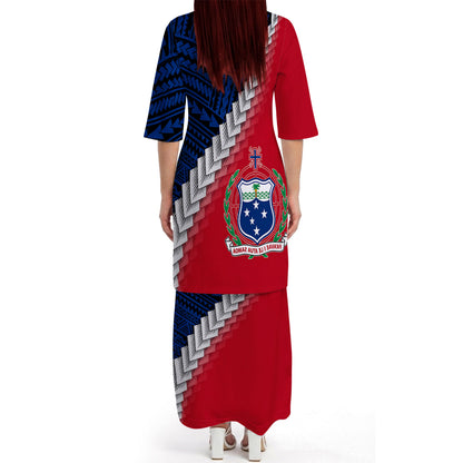 Samoa Coat Of Arms Outfit Matching Polynesian Tribal Pattern Dress And Hawaiian Shirt