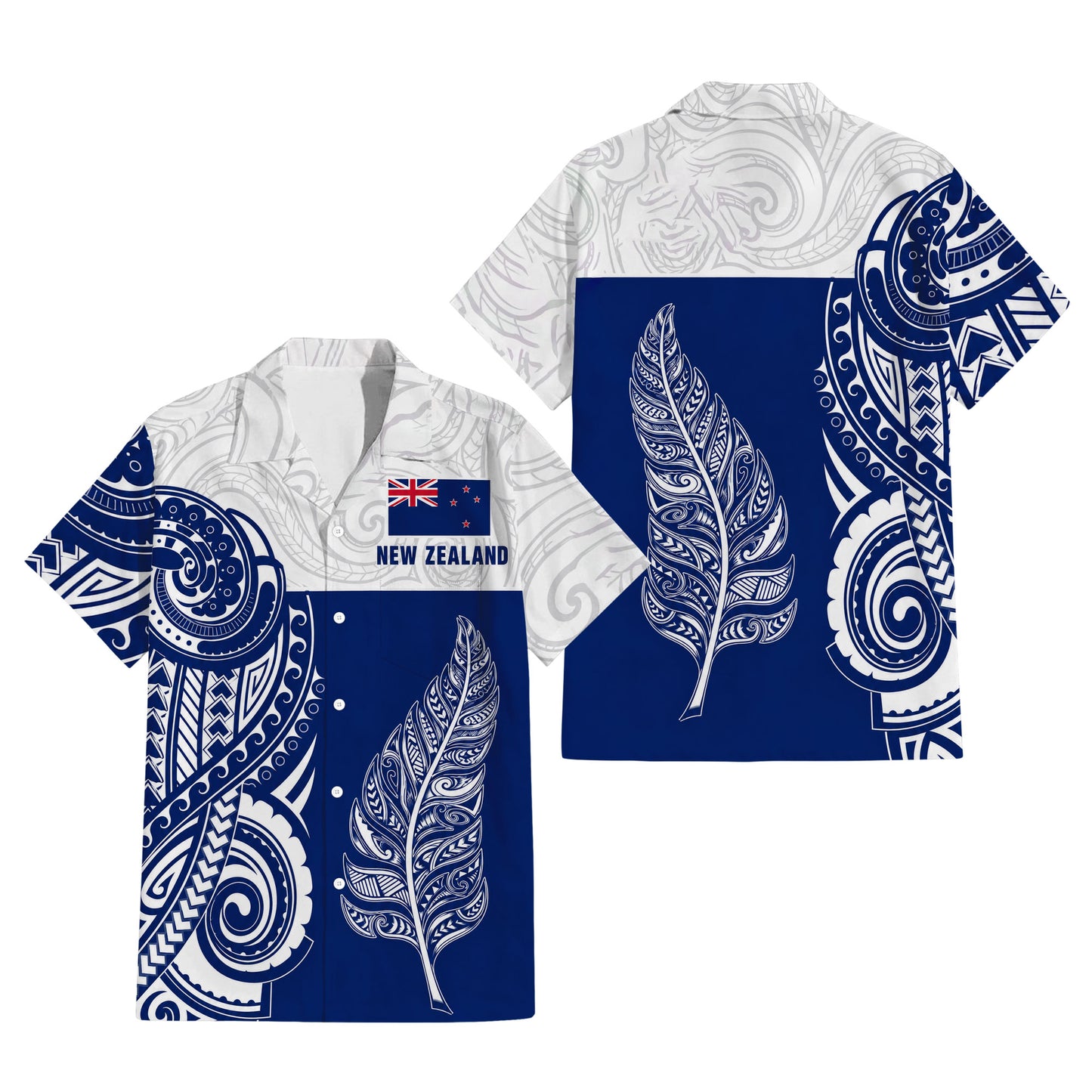 New Zealand Map Matching Outfit For Couple NZ Pattern Blue Dress And Hawaiian Shirt