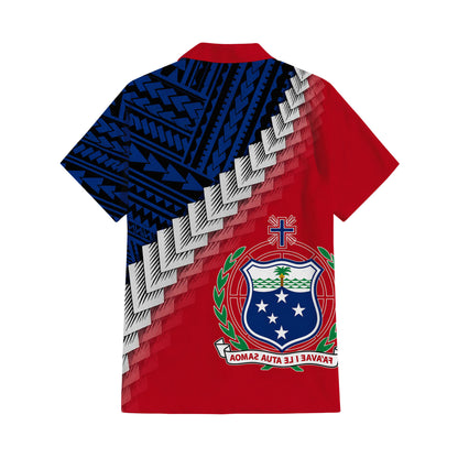 Samoa Coat Of Arms Outfit Matching Polynesian Tribal Pattern Dress And Hawaiian Shirt